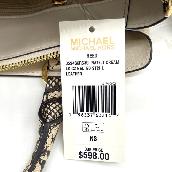 Michael Kors Reed Large Center Zip Satchel Crossbody Bag - Picture 10 of 10